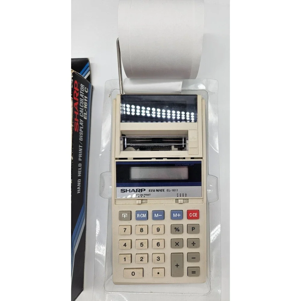 Vintage Sharp EL-1611‎ C Hand Held Print Display Calculator 10-Digit Printer